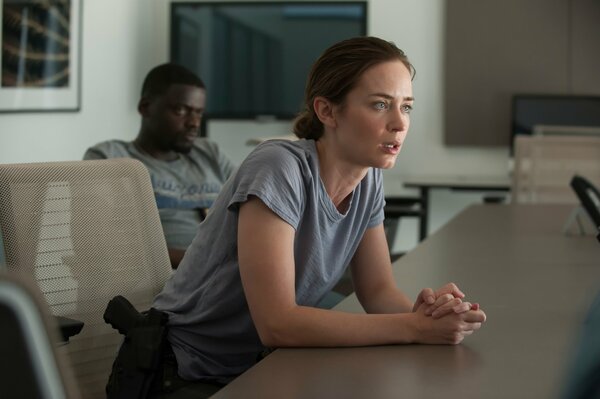 A shot from an action movie with Emily Blunt