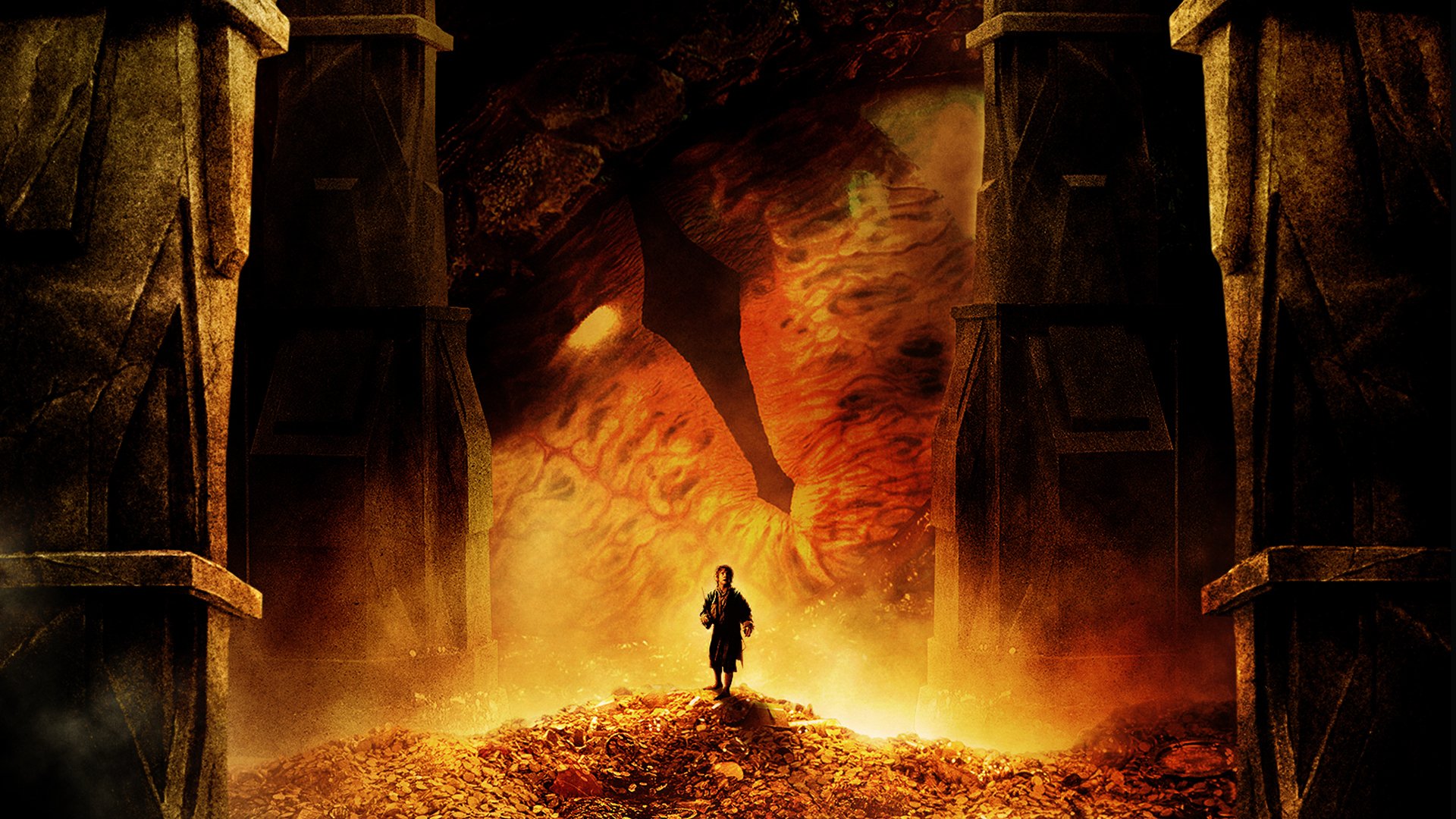 The Hobbit: The Wasteland of Smog the Hobbit: The Wasteland of Smaug the eye the dragon Bilbo Martin Freeman