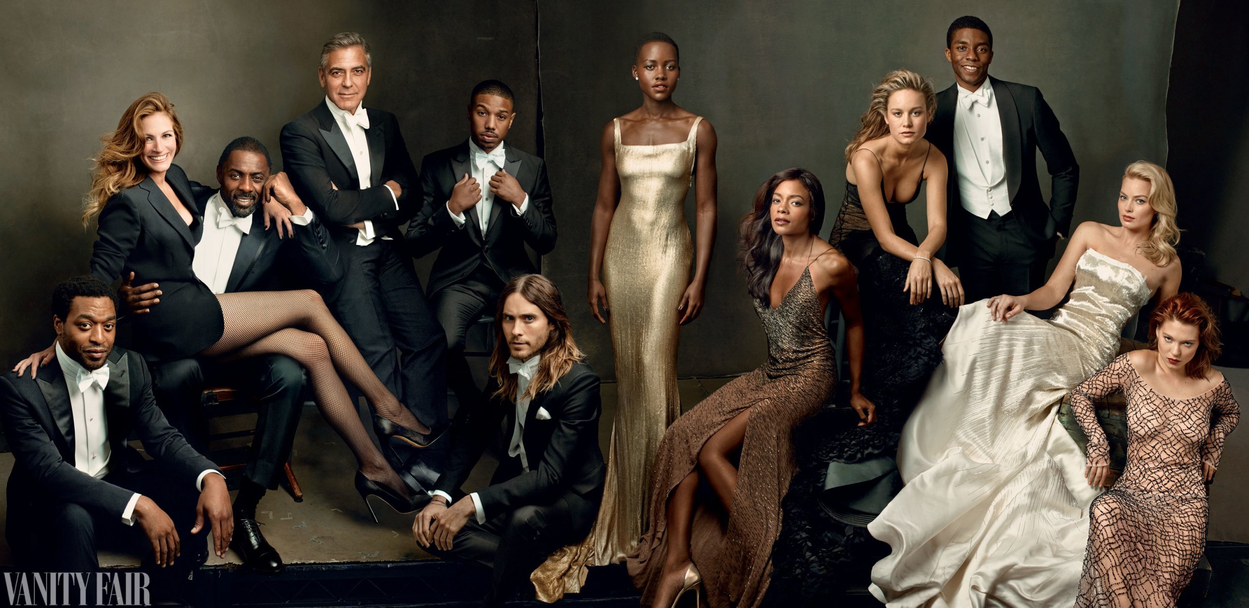 vanity fair célébrités julia roberts civetel ejiofor jared leto nyong o idris elba george clooney michael jordan b. naomi harris brie larson chadwick bowsman margot robbie léa seydoux