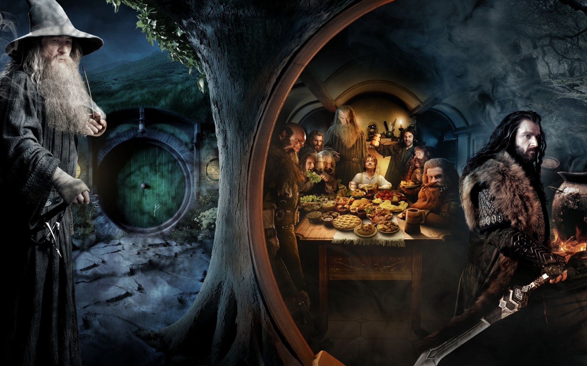 hobbit voyage inattendu gandalf bilbo thorin nains hobbit shire bag-end nora