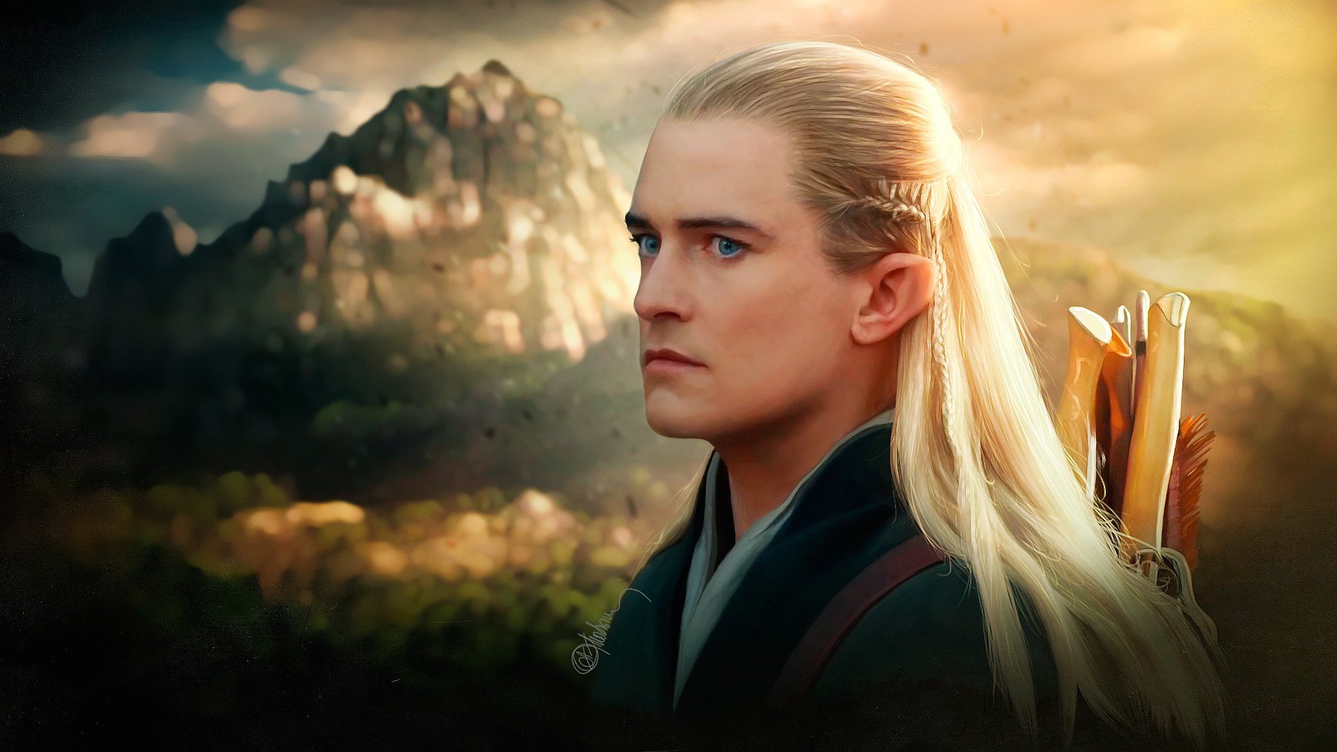 arte el hobbit: páramo de smog el señor de los anillos el hobbit elf legolas orlando bloom