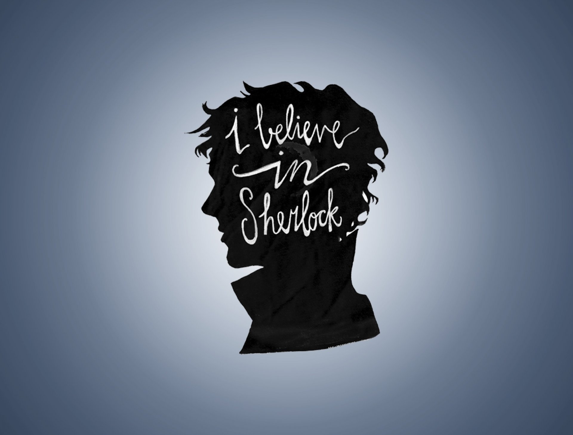 sherlock bbc credere profilo ritratto disegno silhouette minimalismo