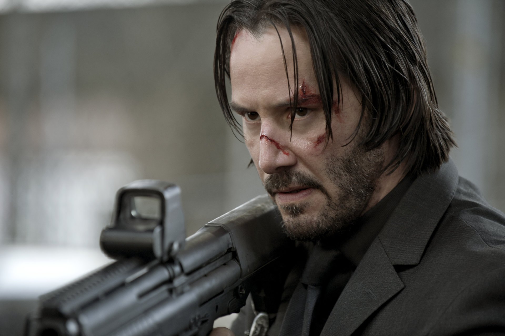 john wick keanu reeves spojrzenie broń