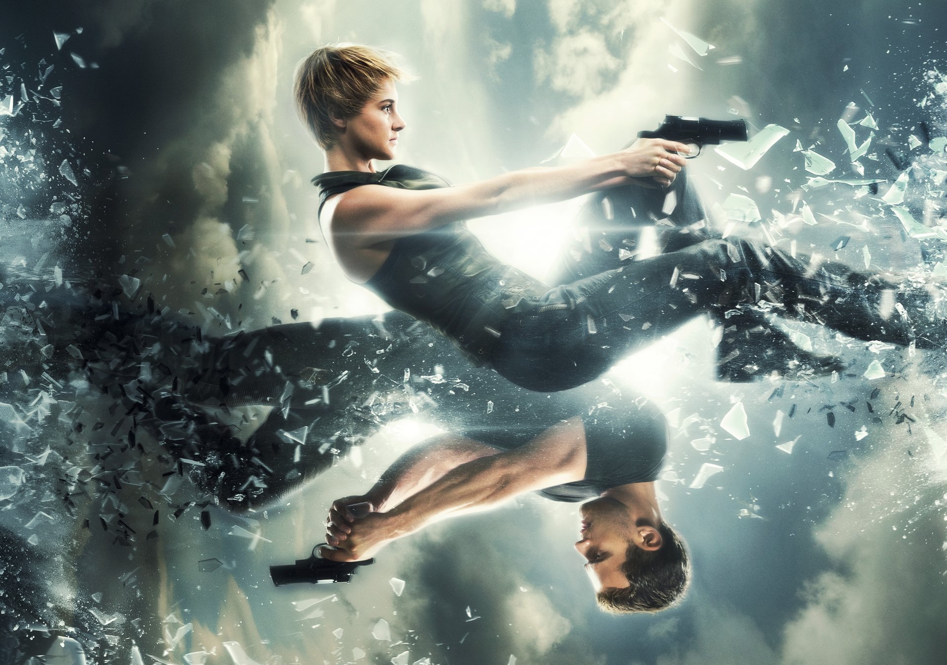 action divergent series divergent 2 2015 year woodley tris beatrice do theo james four summit entertainment action adventure sci-fi thrillers fantasy barbarians girl boy shooting guns pistols glass sun lines