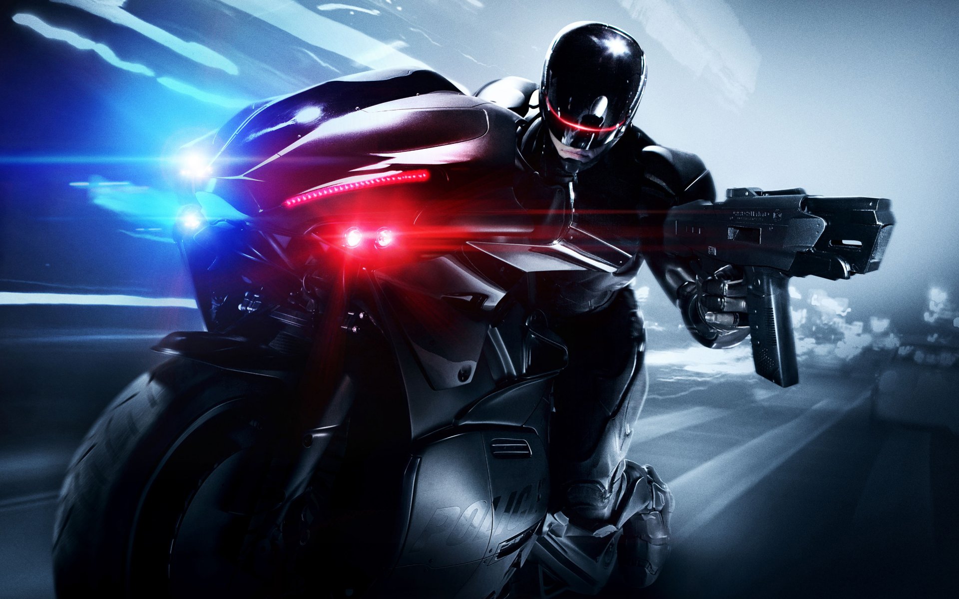 robocop robo policía película 2014 kinnaman bicicleta