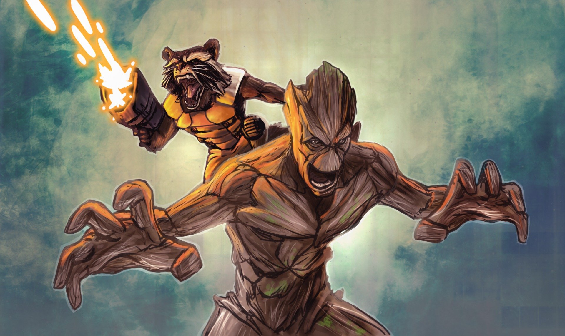 rocket guardians of the galaxy raccoon groot