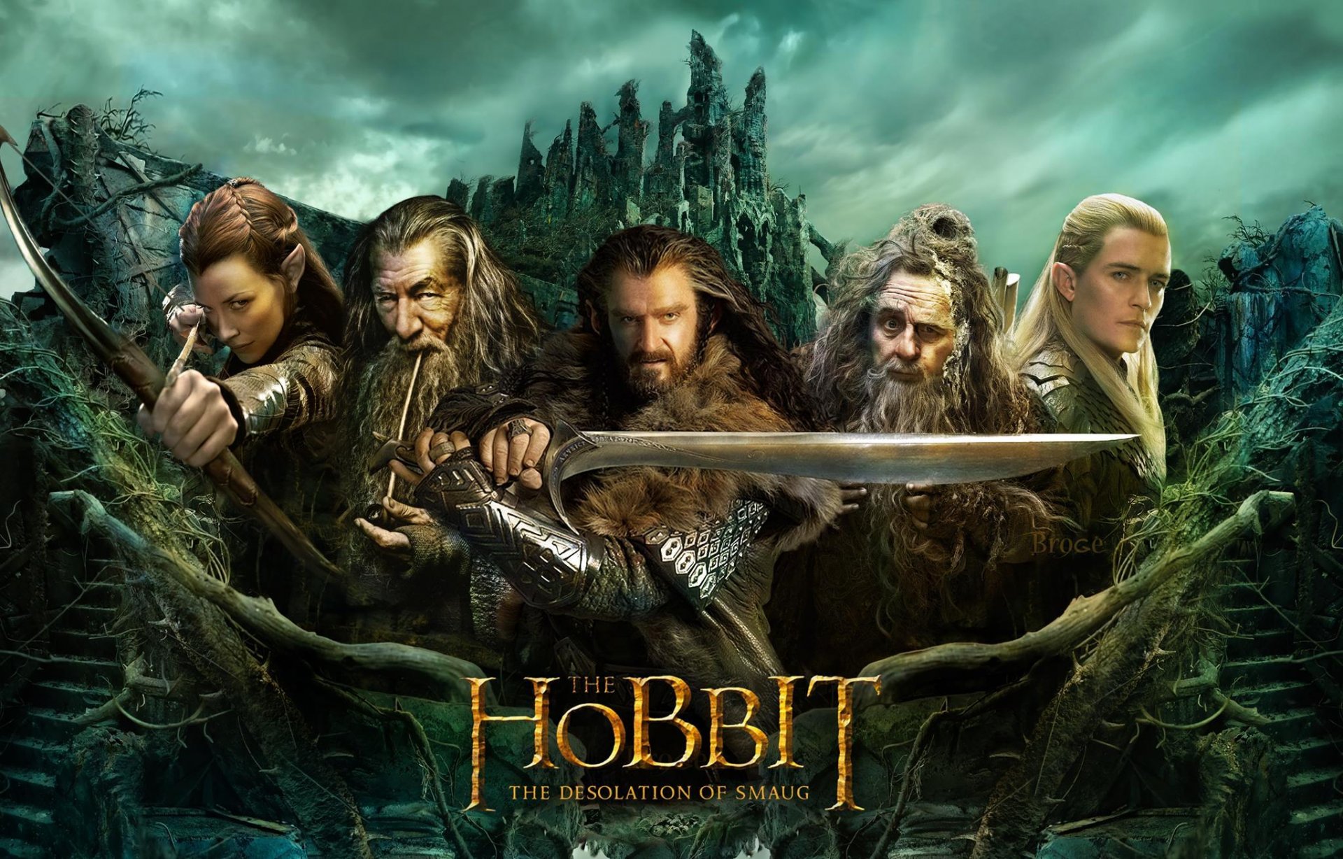 hobbit: smog-ödland abenteuer fantasy smaug-ödland evangeline lilly tauriel orlando bloom legolas ian mckellen gandalf grey richard armitage thorin duboschit sylvester mccoy radagast hobbit