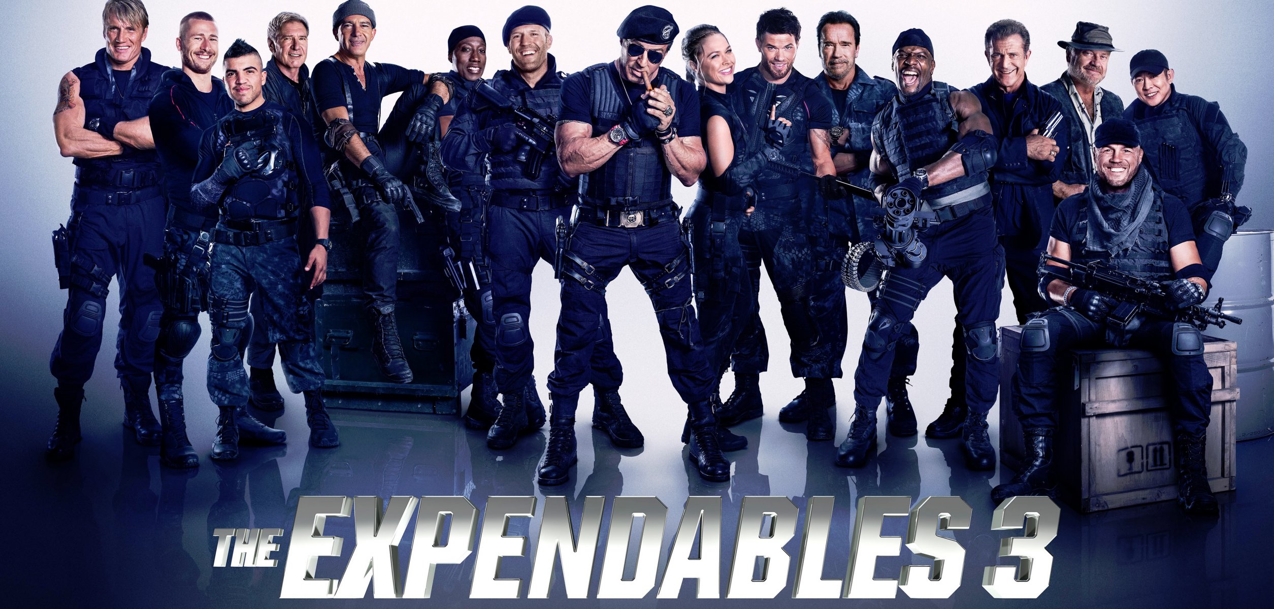 the expendables 3 sylvester stallone jason staten arnold schwarzenegger jet li antonio banderas wesley snipes dolph lundgren mel gibson harrison ford ronda rousay not kellan lutz terry crews randy couture victor ortiz glen powell