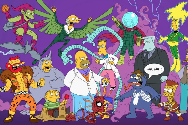 Simpsons Helden Collage von Superhelden