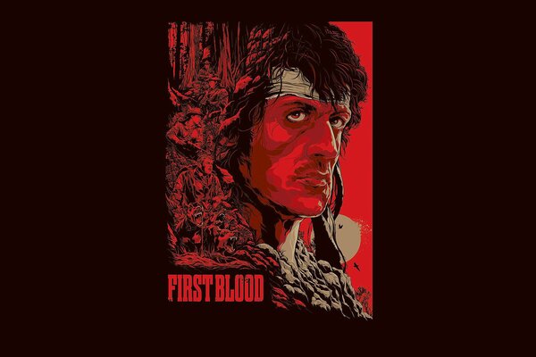 Cartel de la película de acción First Blood 