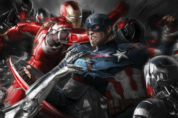 Battaglia di Capitan America e Iron Man