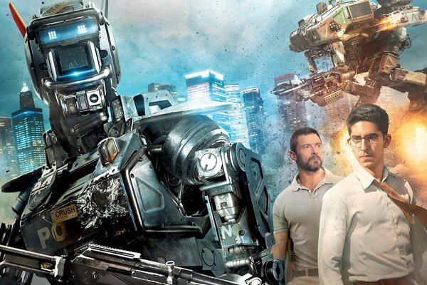 Hugh Jackman e il robot Chappie