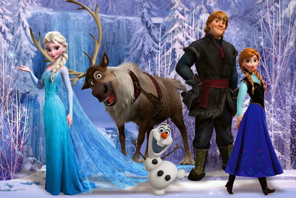 Personajes principales de la caricatura Frozen