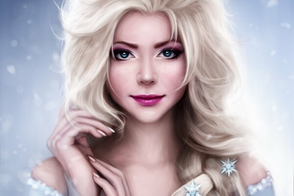 Schöne Kunst von Elsa aus dem Cartoon kaltes Herz