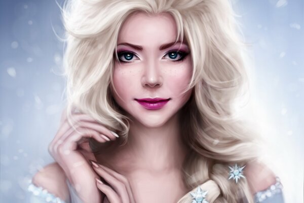 Belle Elsa art de la bande dessinée coeur froid