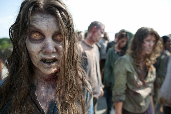 The walking dead, a herd of zombies