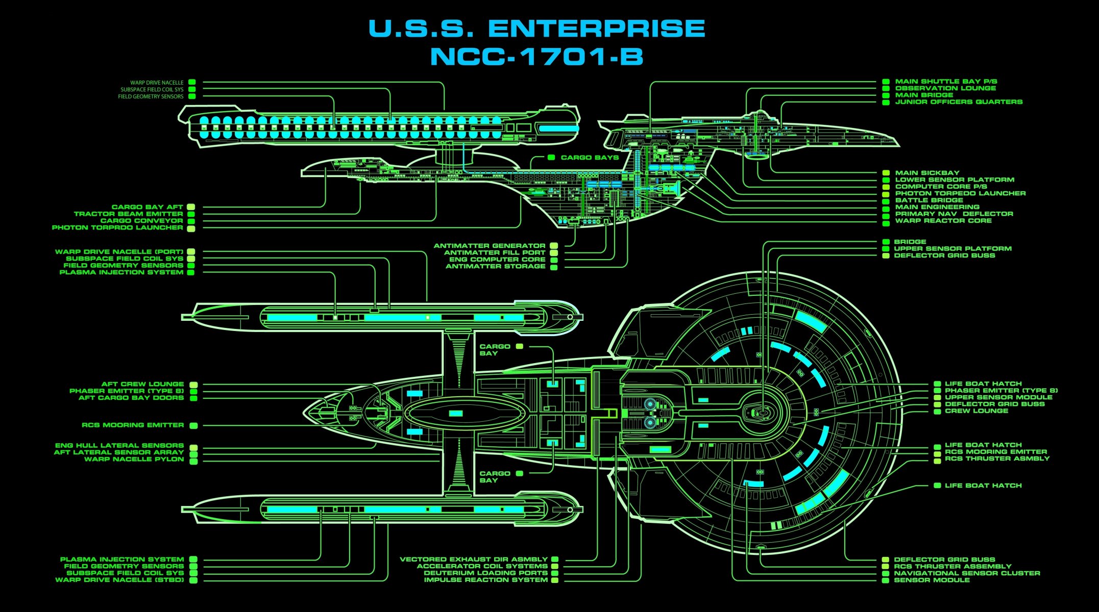 tar trek uss enterprise nc-1701-b statek kosmiczny rysunek