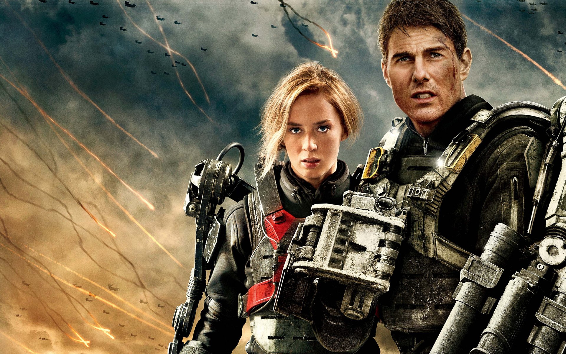 edge of tomorrow emily blunt rita vrataski tom cruise bill cage sky battle exoskeleton