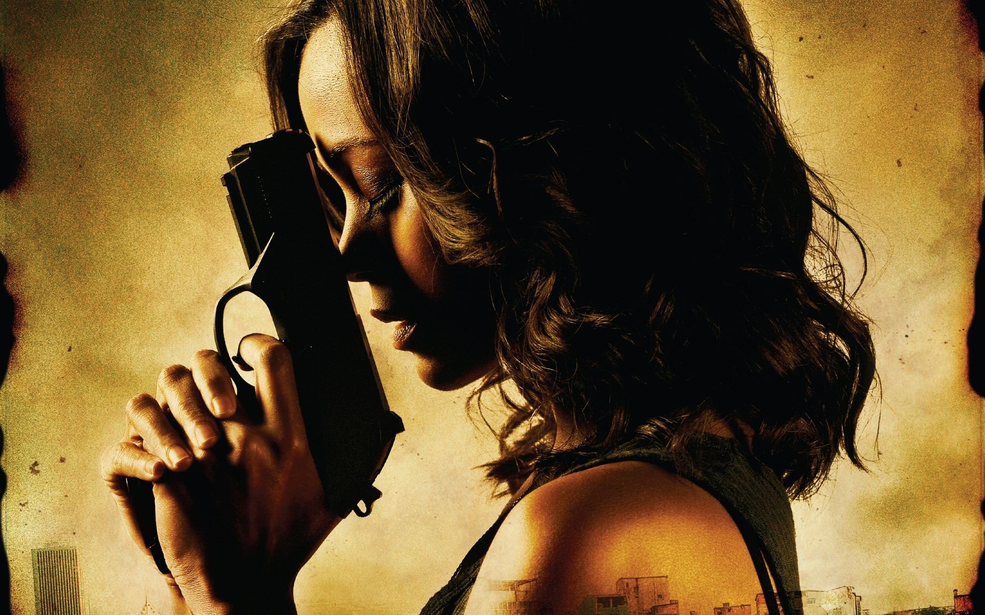 colombiana zoe saldana actionfilm mädchen pistole