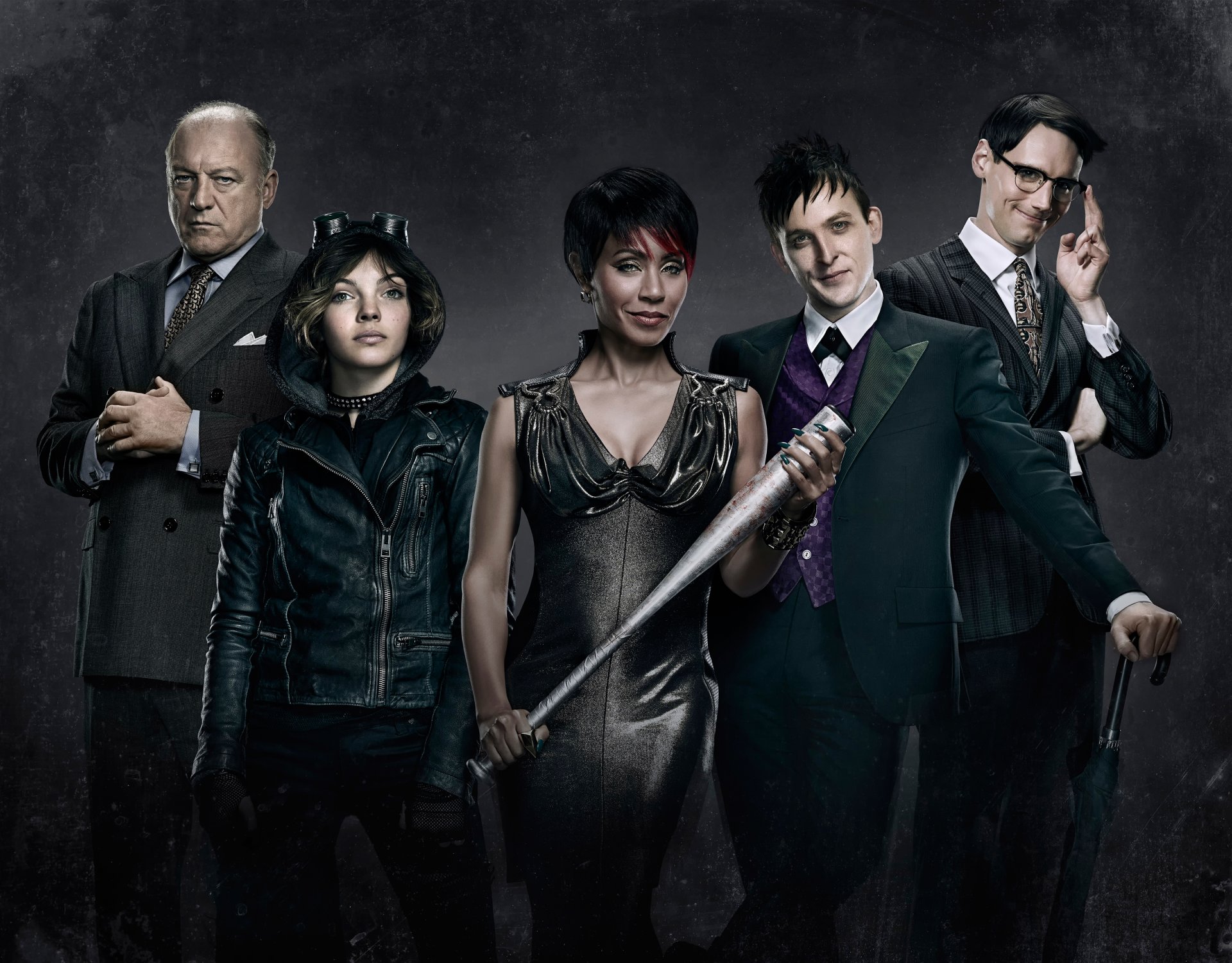 gotham 2014 the good the evil the beginning camren bicondova selina kyle robin lord taylor oswald cobblepot jada pinkett smith fish mooney