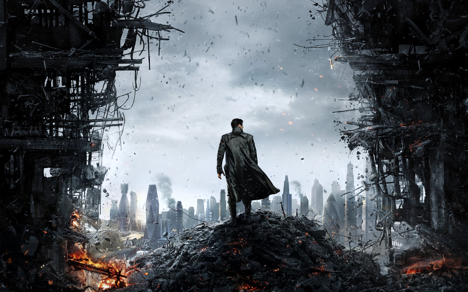 tar trek into darkness khan hombre capa ciudad escombros