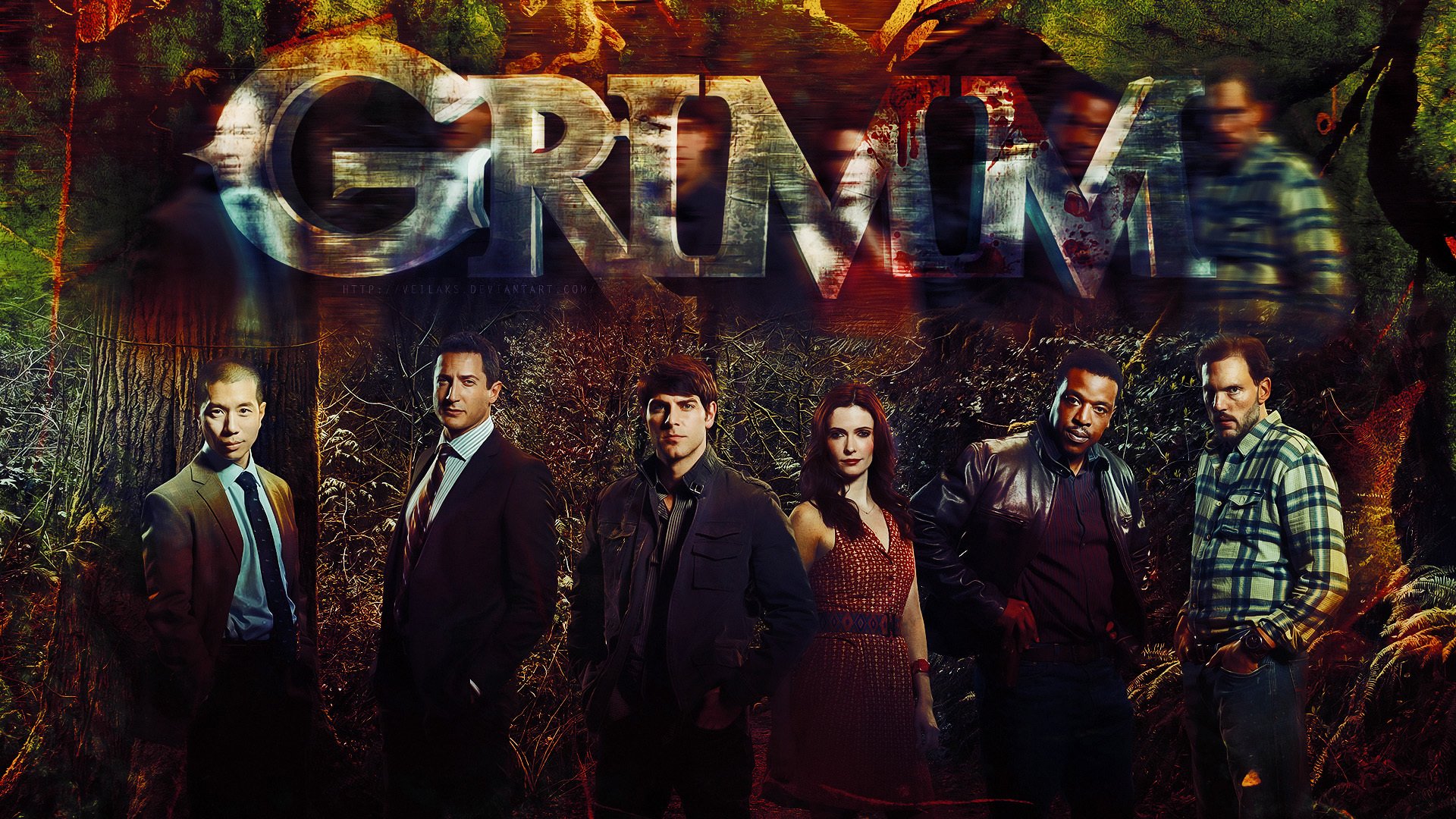 grimm serie david juntoli gintoli bitsie talloch bitsie talloch silas weir mitchell sila weir mitchell russell hornsby sasha roise reggae lee