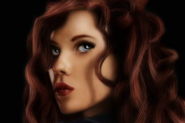 Retrato pintado de Natasha Romanov