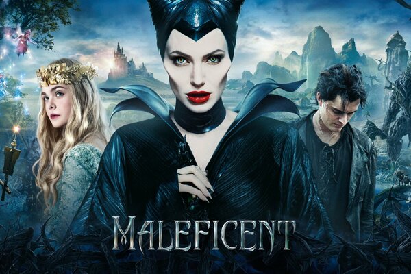 Poster for the movie Maleficent .