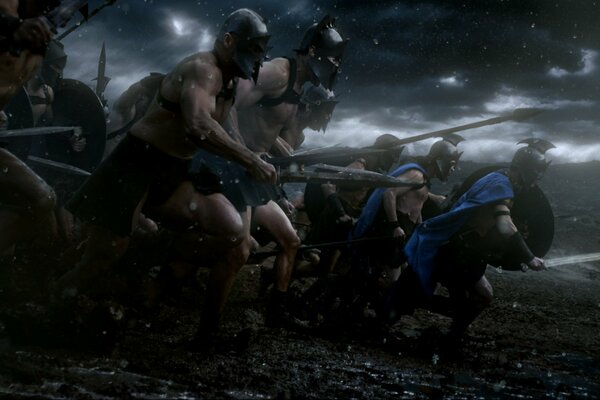 The historical film 300 Spartans . The last battle.
