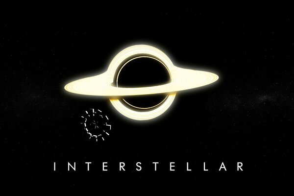Poster for the movie Interstellar planet on a black background