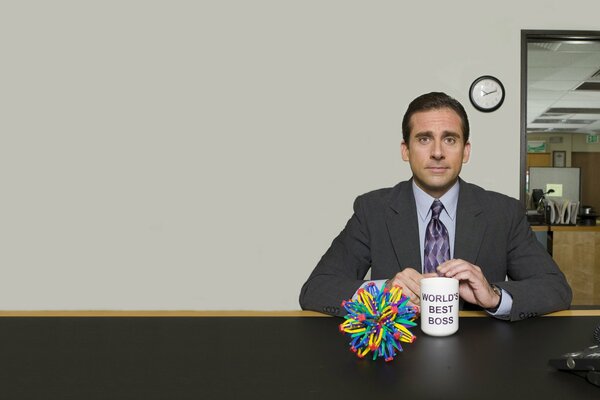 Die Serie von steve carell ist der boss, am tisch