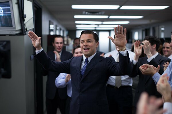 Leonardo DiCaprio dans le film le loup de Wall Street