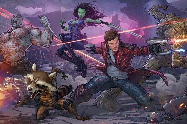 Star Lord ist ein Comic—Superheld Wächter der Galaxie