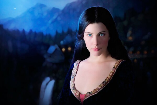 Blonde brunette Liv Tyler from the Lord of the Rings