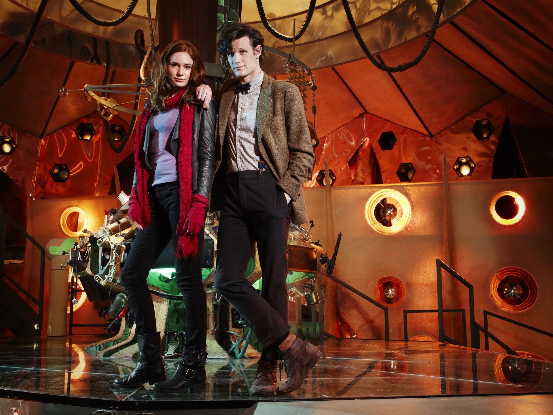 doctor who matt smith amy pond amy pond karen gillan tardis console piattaforma serie tv