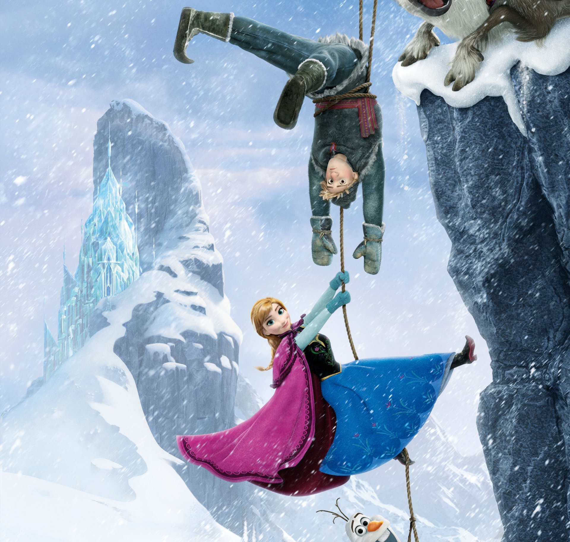 congelato walt disney 2013 arendelle anna kristoff sven olaf congelato animazione arendelle regno neve fiocchi di neve castello di ghiaccio cervo pupazzo di neve principessa