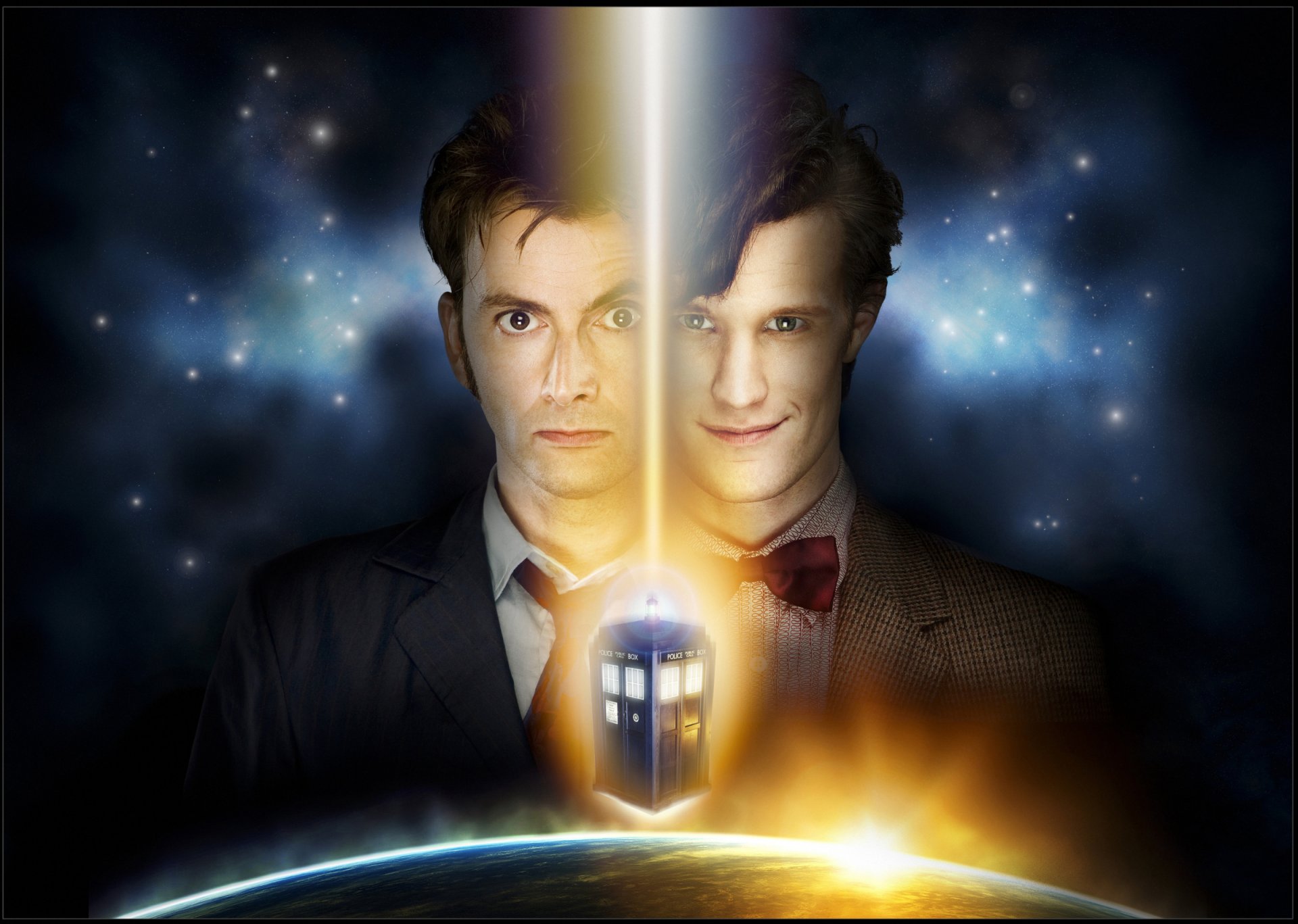 doctor who david tennant matt smith raum sterne polizeistation tardis fantasy tv-serie