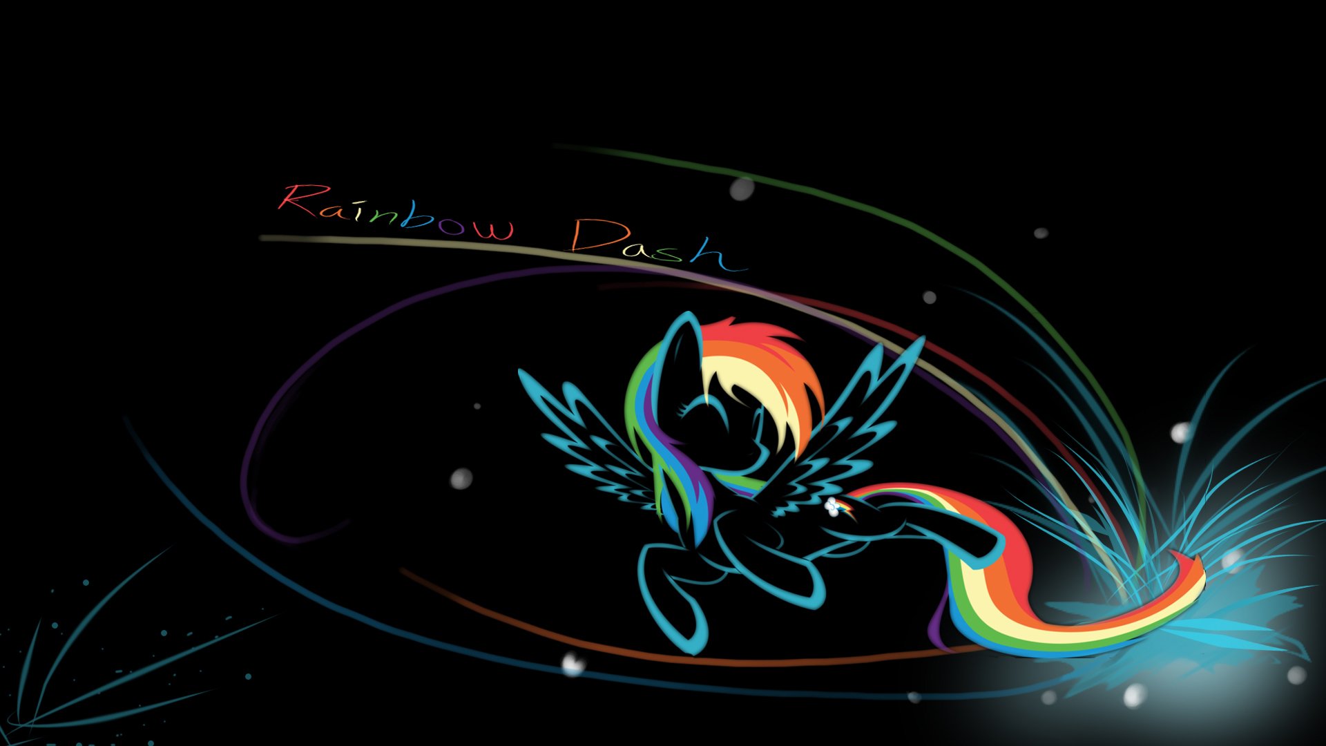 my little pony mlp rainbow dash rainbow nazwa tło czarny napis