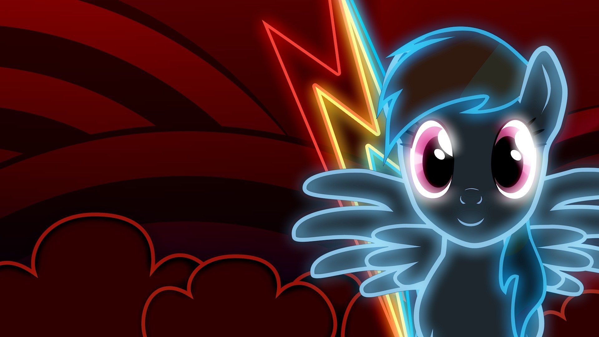 mi pequeño pony mlp neón arco iris dash rainbow dash líneas