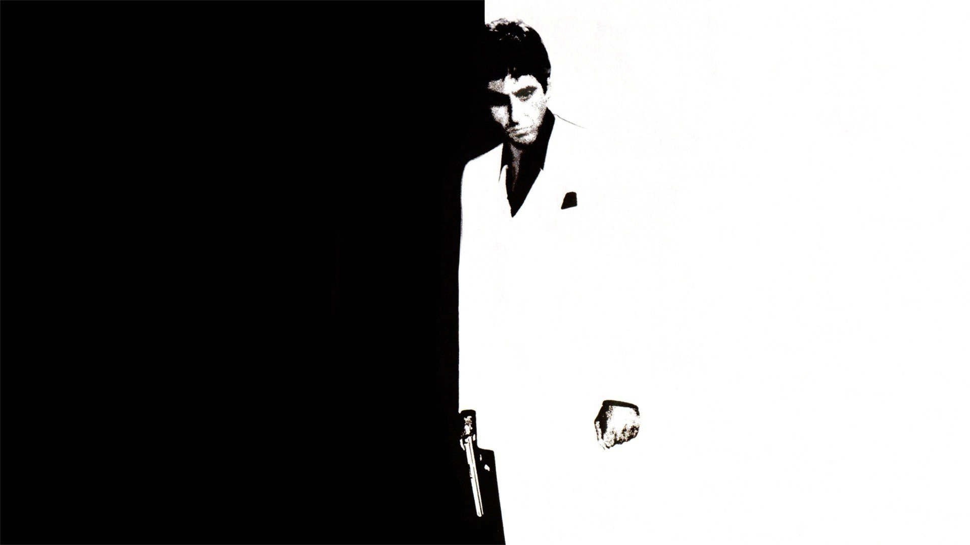 scarface al pacino bianco e nero pistola