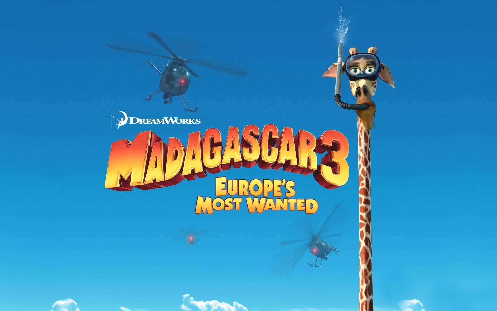 madagascar europa most wanted dibujos animados jirafa melman mar cielo helicópteros dreamwork studios