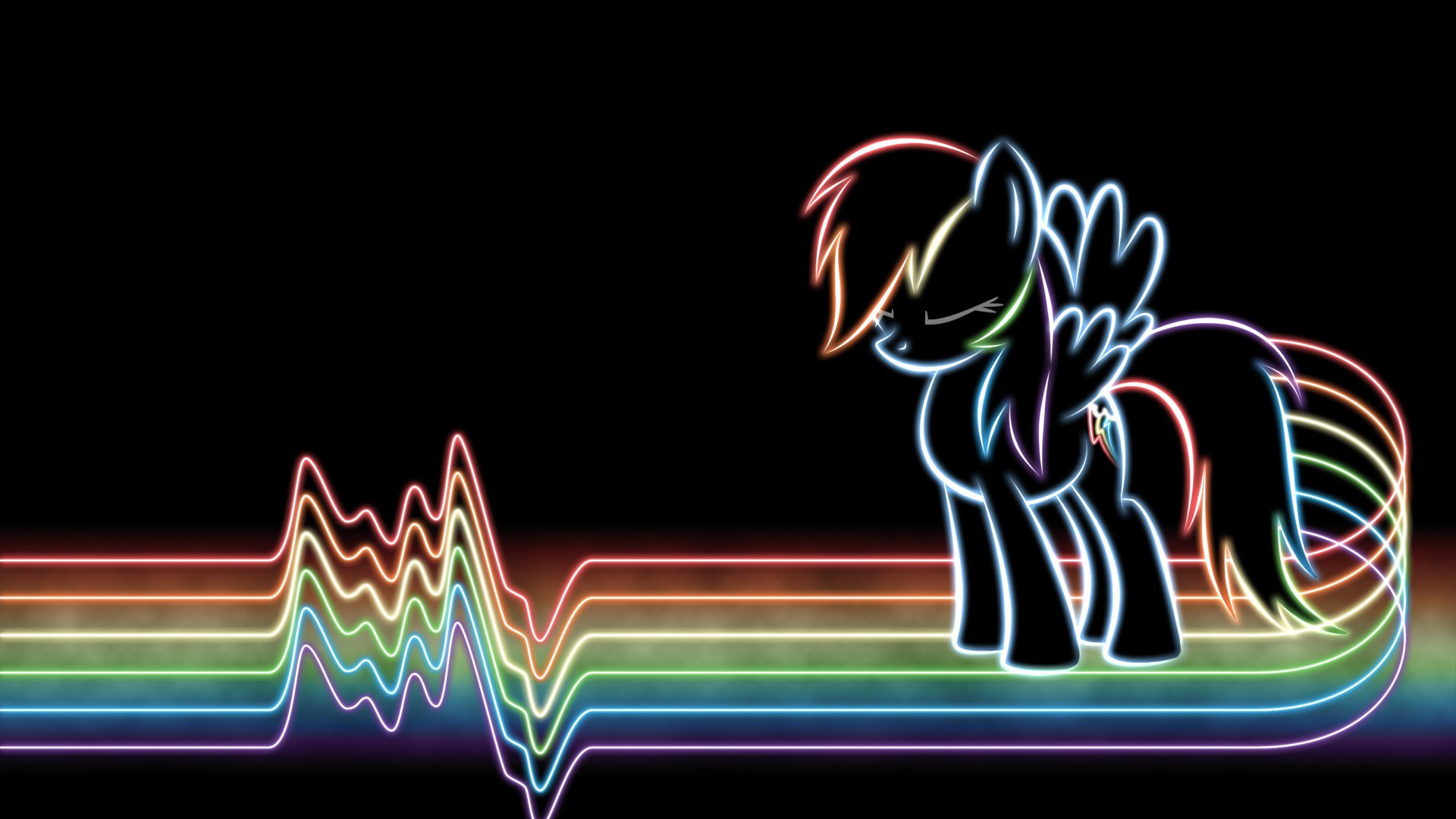 mi pequeño pony mlp neón arco iris dash rainbow dash líneas