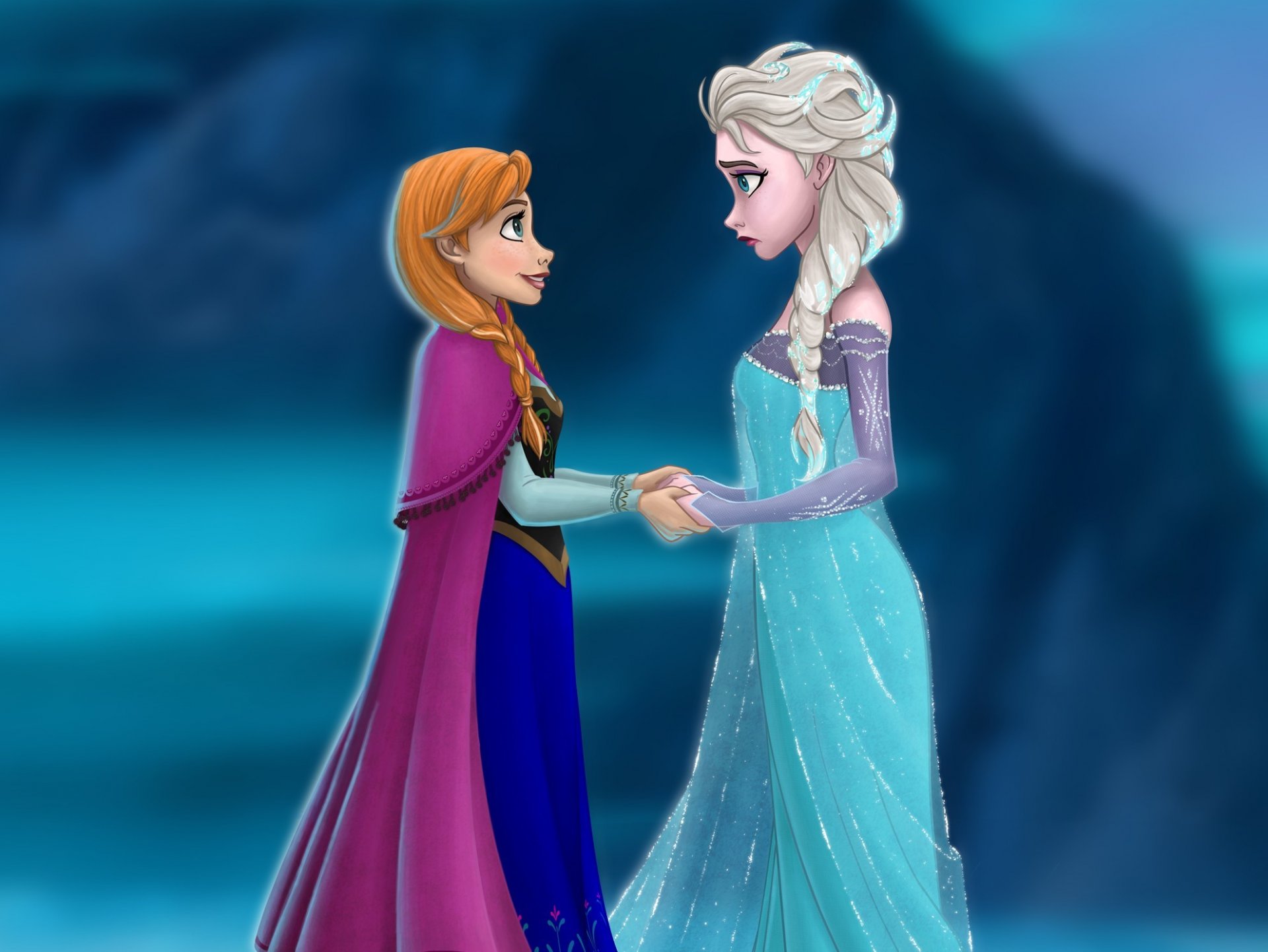 disney mrożone kraina lodu anna elsa siostry sukienki