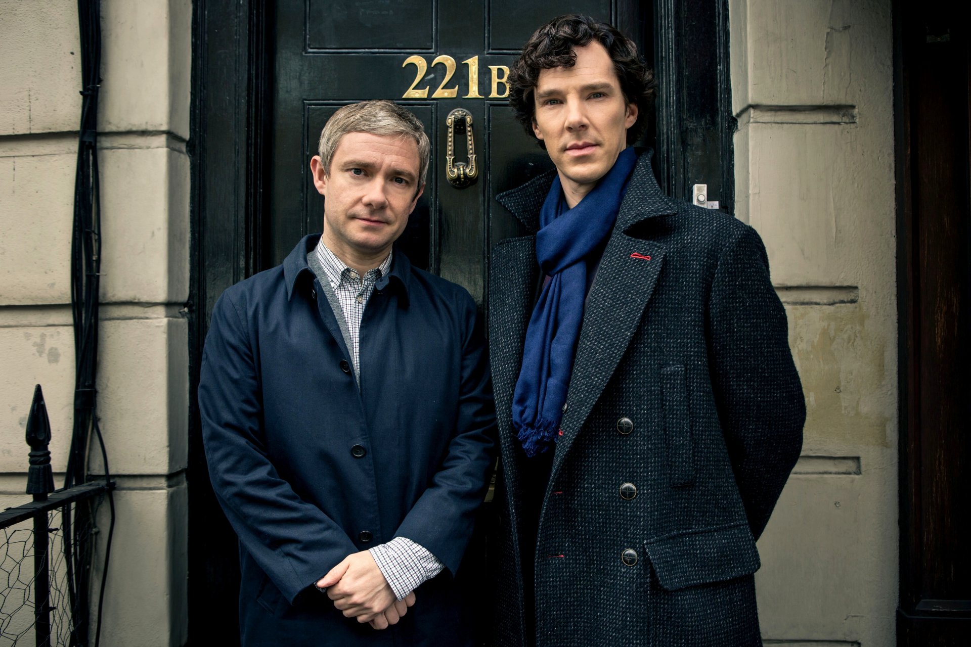 sherlock stagione 3 bbc one sherlock holmes dr. john watson dr. watson attori uomini benedict cumberbatch martin freeman porta 221b baker street