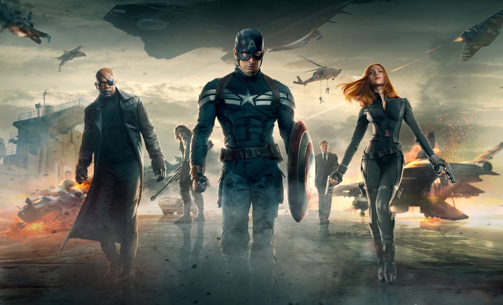 capitán américa soldado de invierno capitán américa 2 soldado de invierno chris evans steve rogers scarlett johansson viuda negra natasha romanova samuel l. jackson nick fury sebastian stan bucky barnes robert redford alexander pierce marvel entretenimiento m