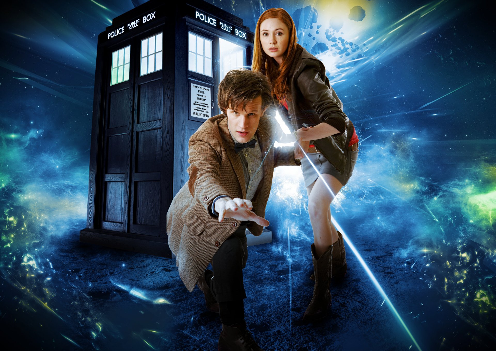 doctor who matt smith amy pond amy pond karen gillan tardis police booth dziewczyna mężczyzna fantastyka serial