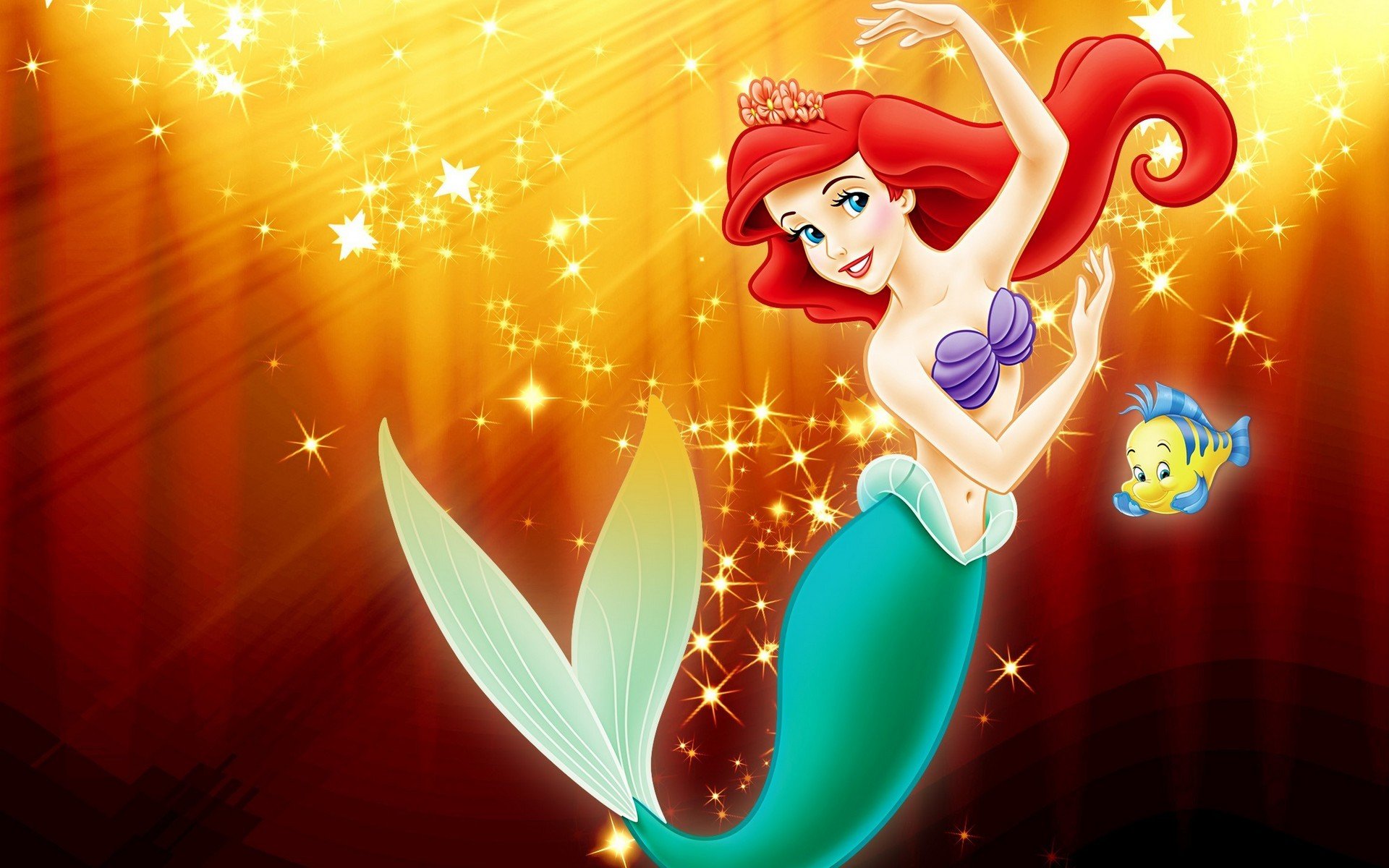 la sirenita cine walt disney princesa ariel mar cuento de hadas la sirenita dibujos animados pez luna