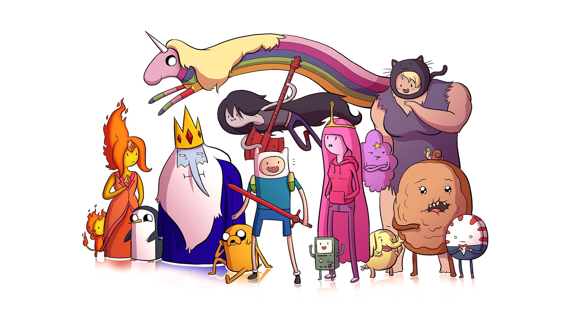 tempo di avventura finn uomo jake principessa gomma da masticare signora rainicorn ghiaccio re marceline grumoso spazio principessa bmo fiamma principessa menta maggiordomo tronchi susan forte gunther adventure time