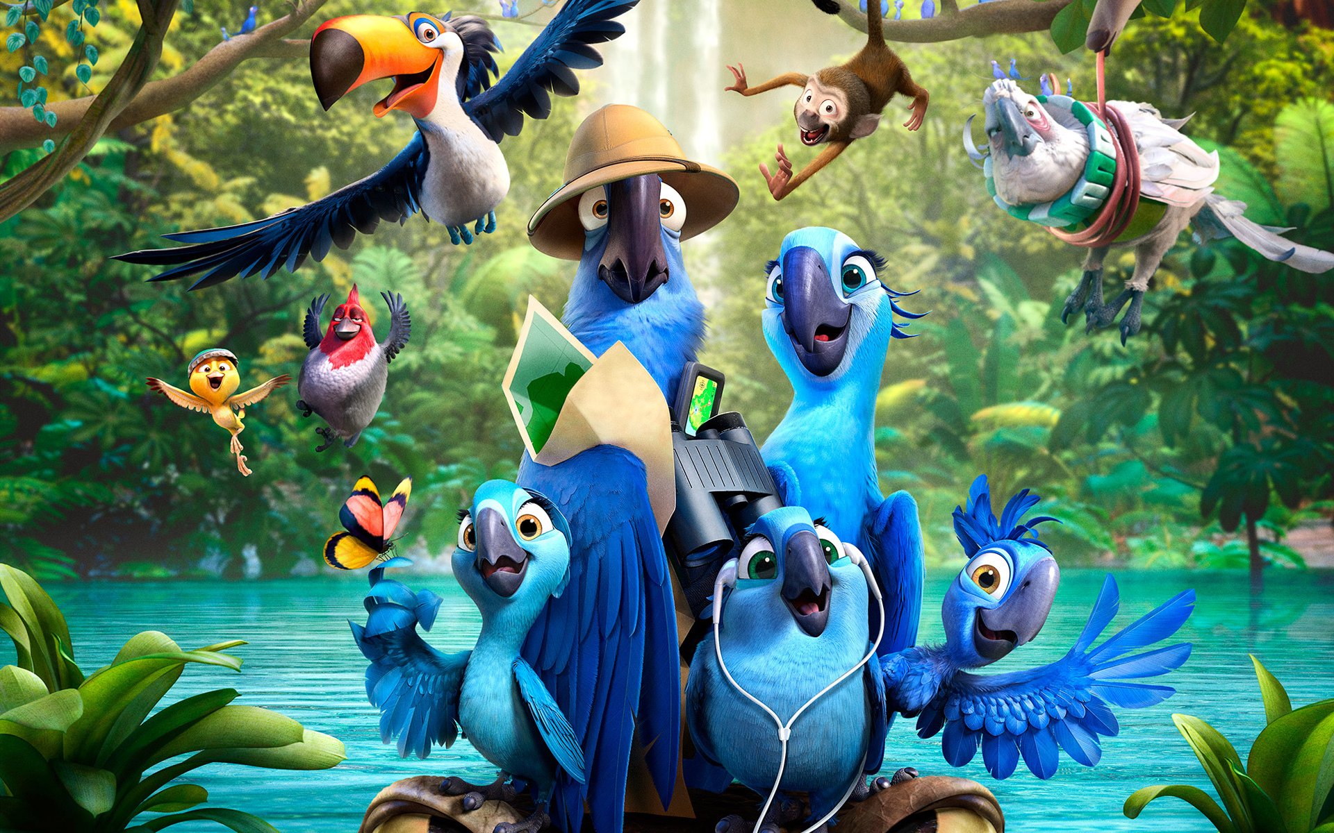 cartoon rio 2 rio de janeiro brazil birds parrots darling zhemchuzhinka river jungle