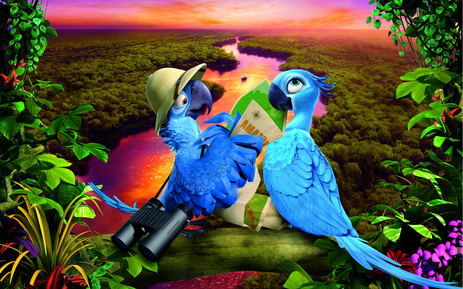 rio 2 rio de janeiro brazil rio de janeiro birds parrots golubchik pearl letter river jungle flower